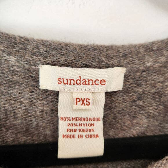 Sundance Merino Wool Sweater Dress Shift Style Brown Grey Women's PXS - Picture 6 of 7
